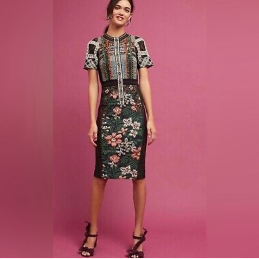 Byron Lars Lillian Floral Column Dress Sz 12 NWT